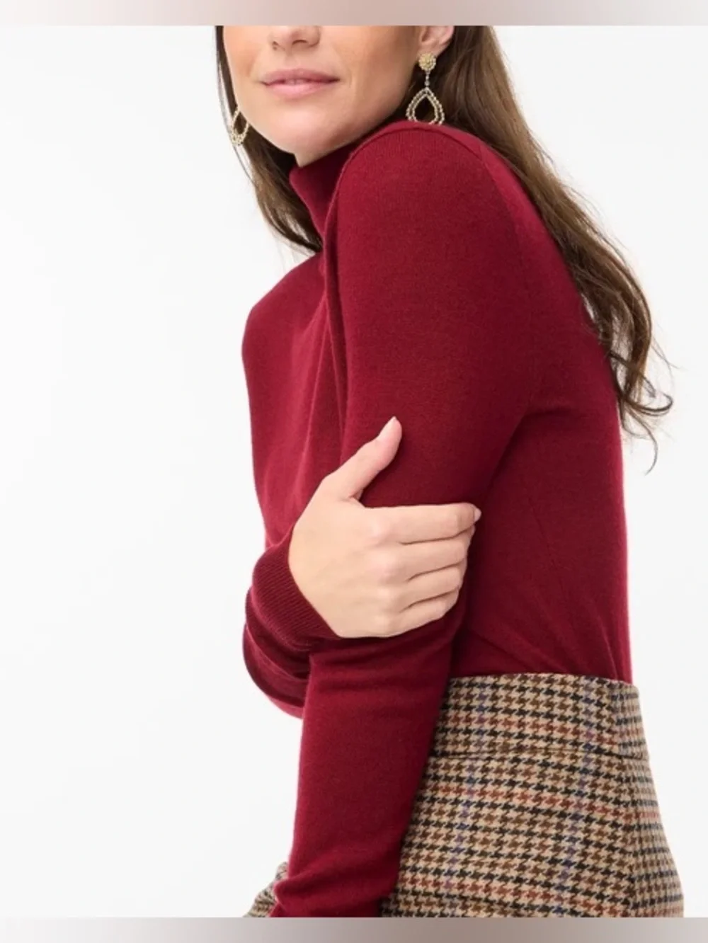 NWT! J. Crew Dark Burgundy Merino Wool Blend Turtleneck Sweater. Size XXL.